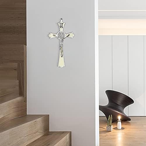 VINETEN Saint Benedict Enamel Wall Cross 8 Inch