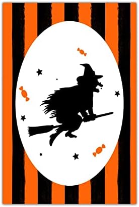 Wooden Halloween Sign with Orange Black Pumpkins Cat Witch