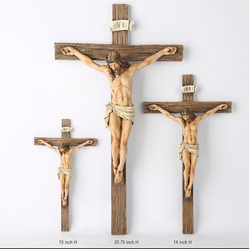 BC Catholic Crucifix Wall Cross 10 Inch Renaissance Sculpture