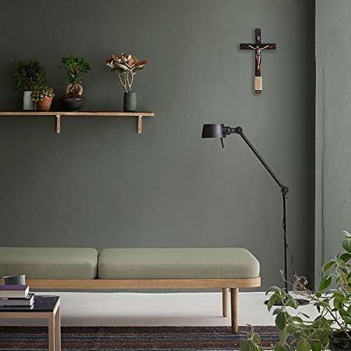 Asterom Rustic 12 Inch Wall Cross Handmade Wooden Crucifix