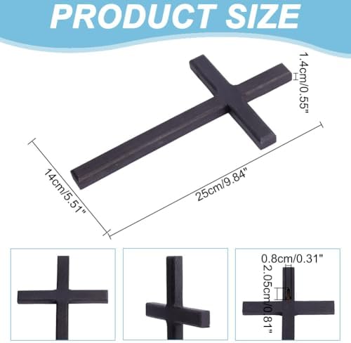 HOBBIESAY Black Wooden Wall Cross Decoration