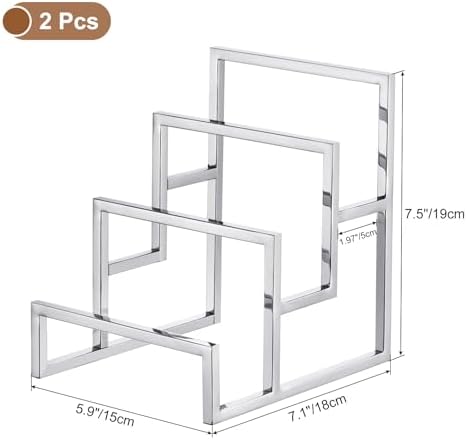 Uxcell Clutch Purse 3 Layer Display Stand - Silver 2Pcs