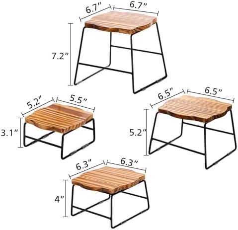 ZENFUN 4 Piece Wood Buffet Risers Set
