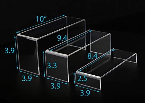 Jusalpha 3-Piece Clear Acrylic Riser Set for Home Display