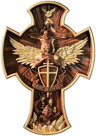 Bgcopper Saint Michael Cross Wall Decor 10 Inch