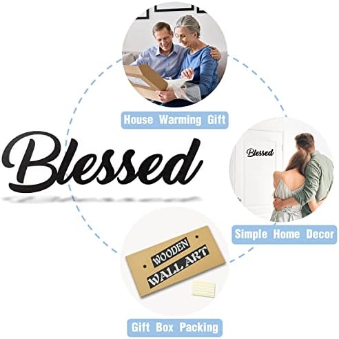 Wood Blessed Sign for Home Decor