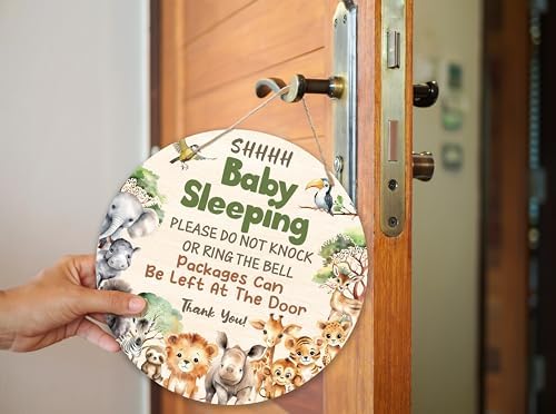 Safari Jungle Shhh Baby Sleeping Door Sign