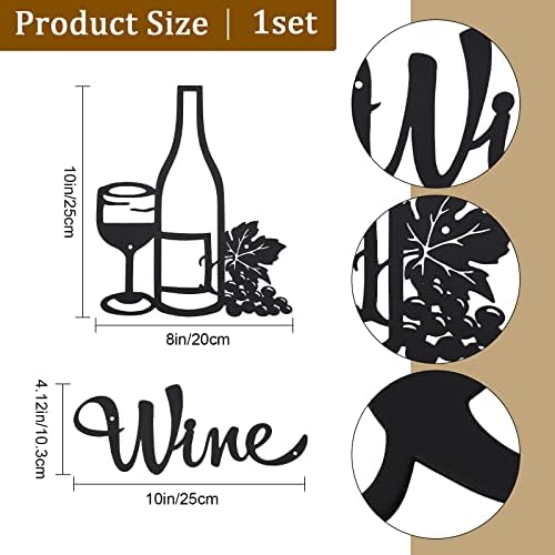 CREATCABIN 1 Set Wine Metal Wall Decor Sculptures