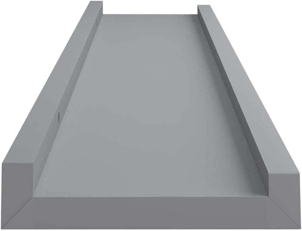2 Pcs Gray Floating Photo Ledge Shelves Set