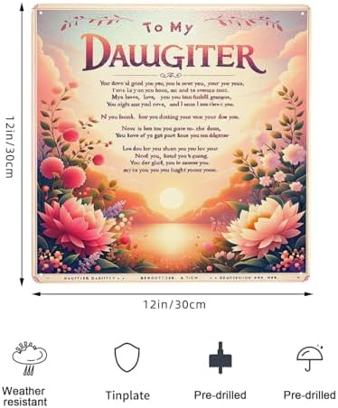 Floral Sunrise Metal Wall Art Sign for Daughters Room