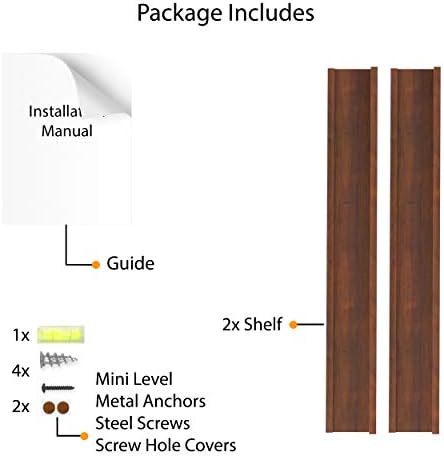 Wallniture Denver 24 Floating Shelves Set of 2 Walnut