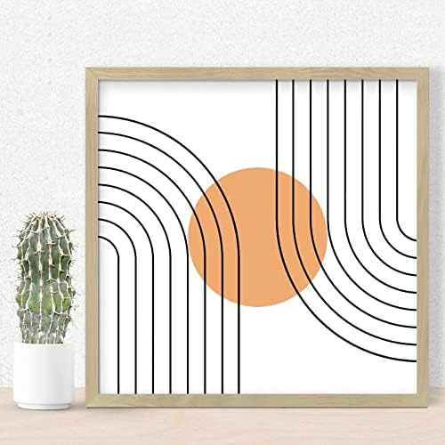 Geometry Orange Wood Wall Decor Sign 12x12in