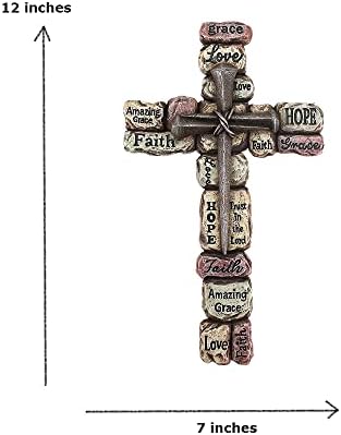 Comfy Hour Faith and Hope Wall Cross 12 Inch