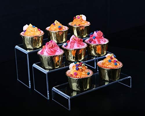 Jusalpha 3-Piece Clear Acrylic Riser Set for Home Display