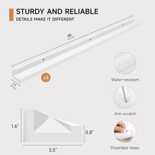 Fun Memories 48 Inch Floating Shelf Set of 4