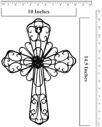 RELY Black Wall Cross 14x10 Inch Metal Decor 1