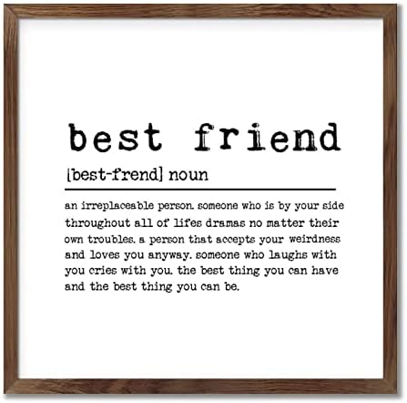 Rustic Framed Wood Sign Best Friend Home Decor Wall Art