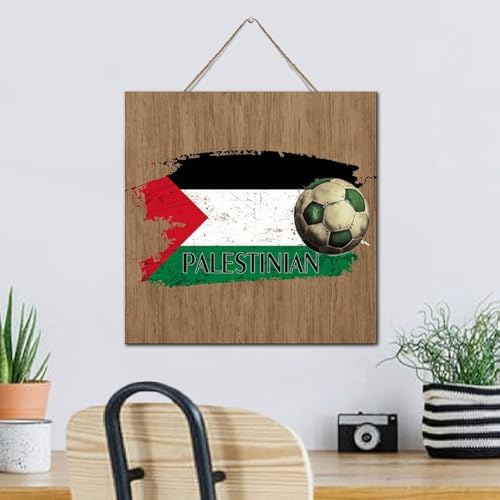 Inspirational Football Theme Wooden Wall Sign 12x12 Inch
