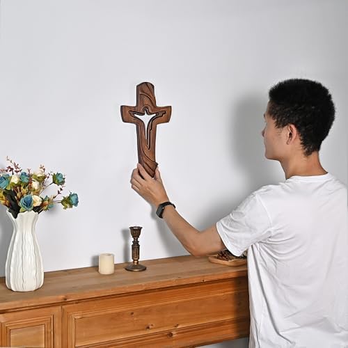 BGCOPPER Wooden Cross Wall Decor 14 Inch