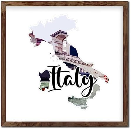Wood Framed Printed Sign for Entryway and Bathroom Decor
