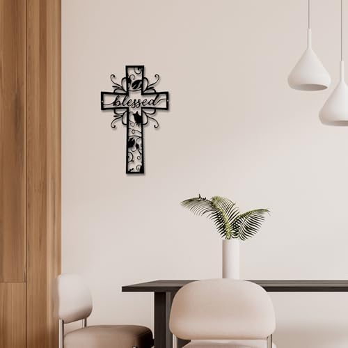 Rajukit Elegant Christian Wall Crosses - Premium Metal Wall Decor
