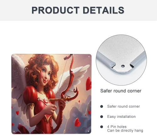 Enchanting Cupids Charm Tin Sign 12x12inch