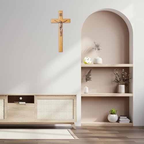 ACHIBANG 12 Inch Wooden Wall Cross for Home