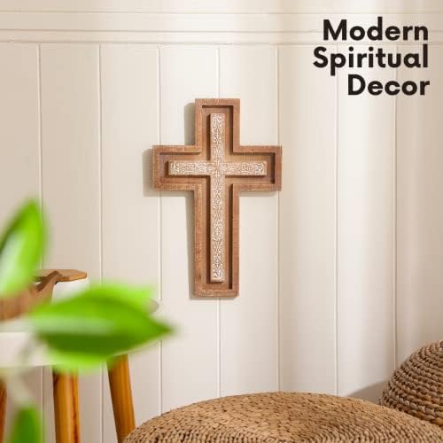 Baysbai Modern Wooden Wall Cross Decor