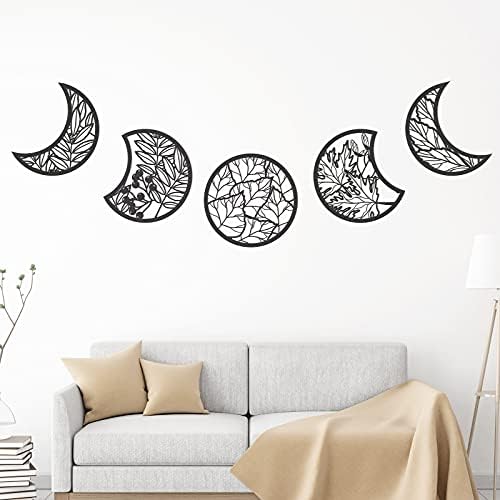 Jetec 5 Pcs Moon Phase Wall Art Decor
