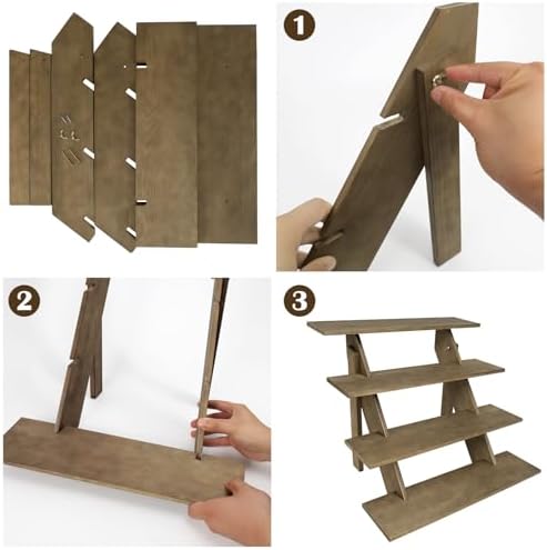 ZYP 4 Tier Wood Cupcake Display Stand