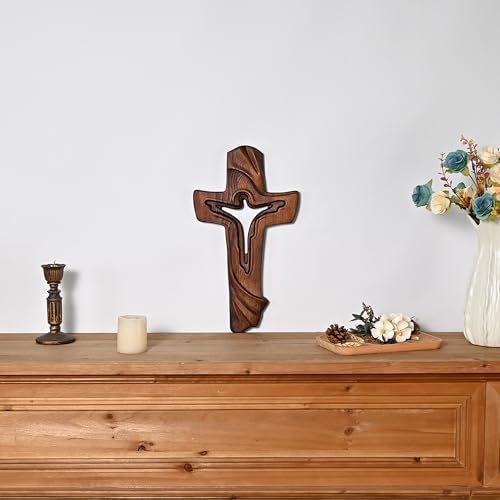 BGCOPPER Wooden Cross Wall Decor 14 Inch