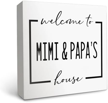 OFlich Mimi And Papa Wooden Sign 6x6 Inches