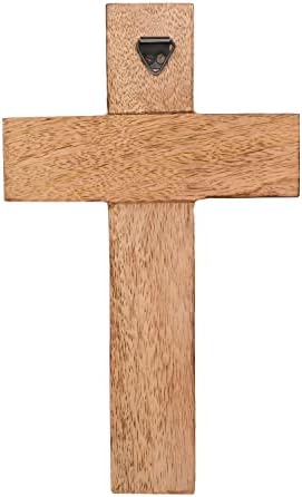 Samhita Mango Wood Wall Cross with Floral Design