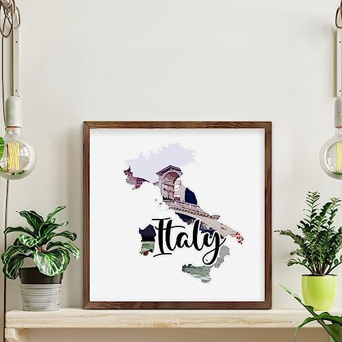 Wood Framed Printed Sign for Entryway and Bathroom Decor
