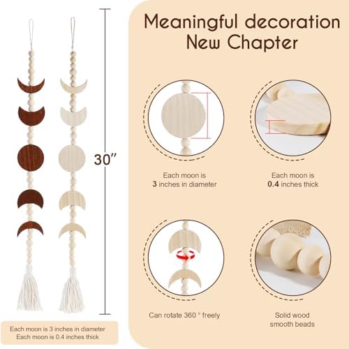 Moon Phase Wall Hanging Decor Beige