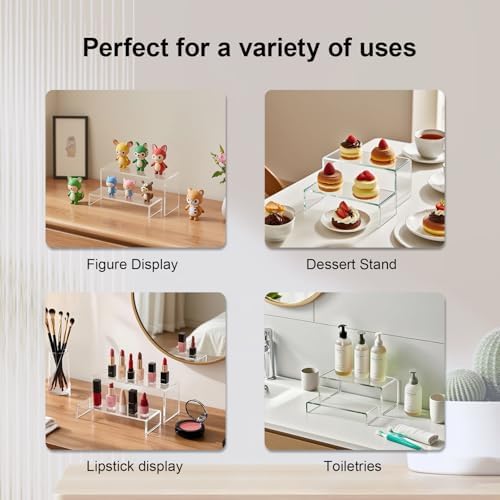 OVNTHYK Acrylic Display Risers - 2 Sets 10 Pcs Clear Rectangular Risers