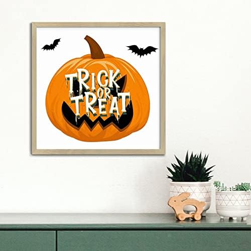 Happy Halloween Wood Framed Pumpkin Wall Sign