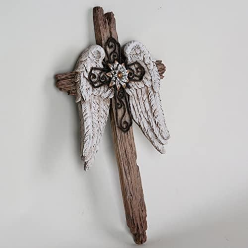 BC Home Decor Angel Wings Cross Wall Dcor