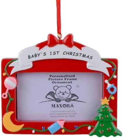 Babys First Christmas Personalized Photo Ornament Frame