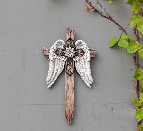 BC Home Decor Angel Wings Cross Wall Dcor