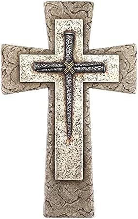 Comfy Hour Faith and Hope Wall Cross Faux Stone
