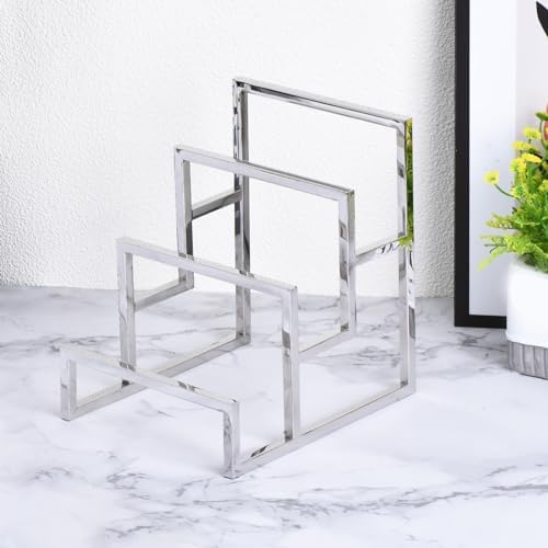 Uxcell Clutch Purse 3 Layer Display Stand - Silver 2Pcs