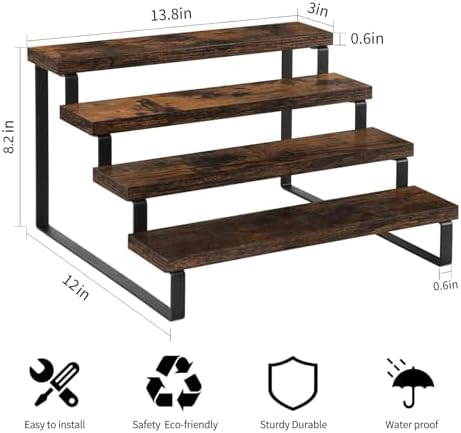 Yinmit 4 Tier Wooden Riser Stand 2 Pack
