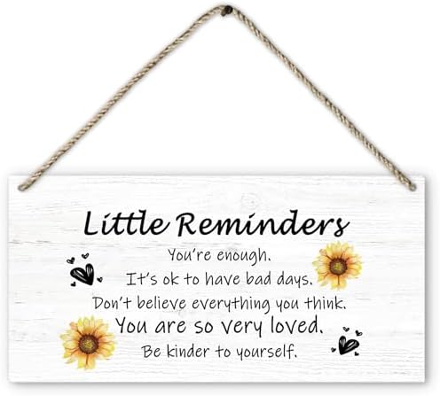 PHAMTE Positive Signs Wooden Wall Plaque 12x6 Inches