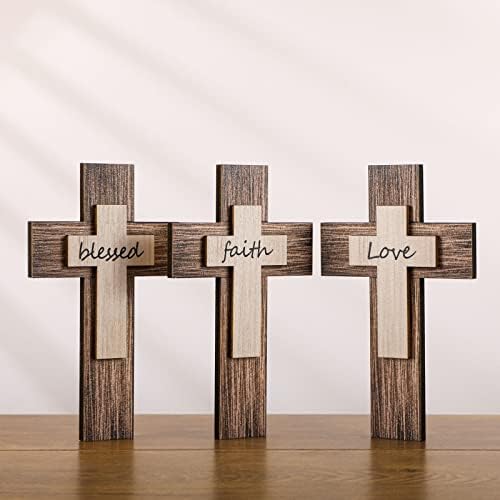 Yalikop 3 Piece Wooden Cross Wall Decor Set