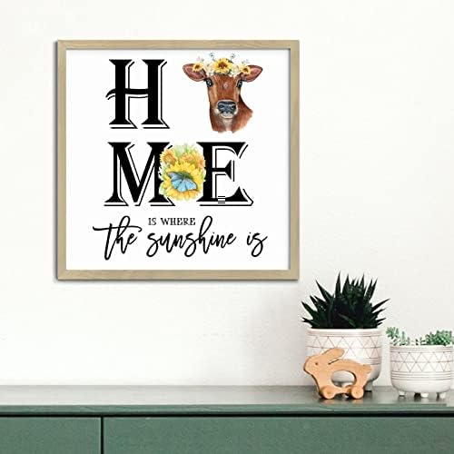 Home is Where The Sunshine is Wood Sign 12x12in