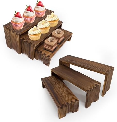6-Piece Wood Display Risers Set for Home Dcor