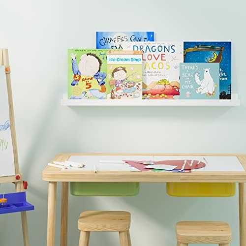 Wallniture Denver Floating Shelves Set of 2 White Bookshelf Frames