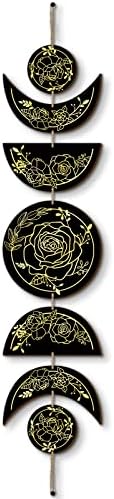 BBTO Boho Wall Art Moon Phases Decor Black Gold