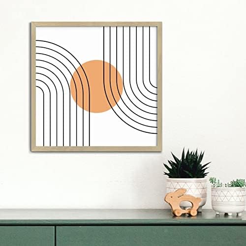 Geometry Orange Wood Wall Decor Sign 12x12in